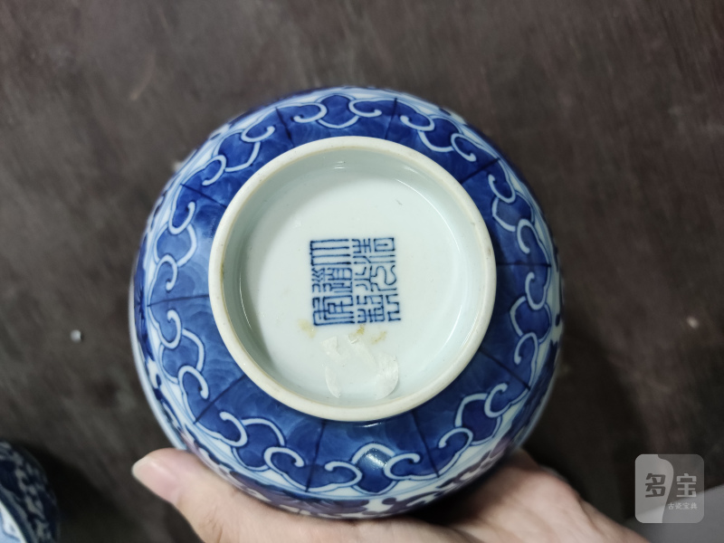 清 青花花卉纹碗一对 - 图7